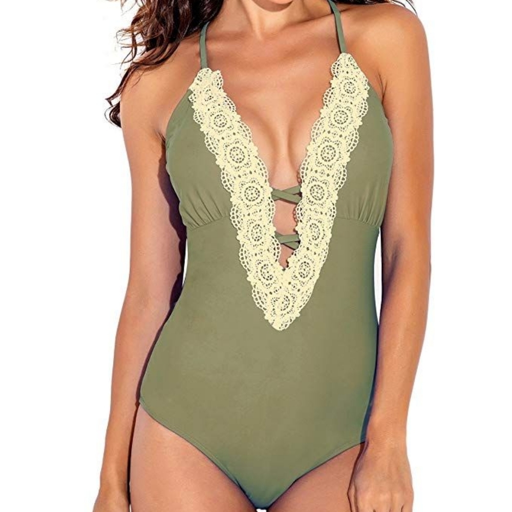 Vintage Lace One Piece Swimsuit